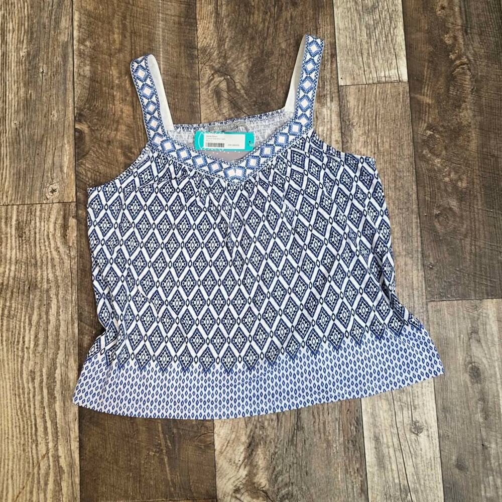Daniel Rainn Stich Fix NWT Cotton Slub Knit  Tank Top Size Large Blue White